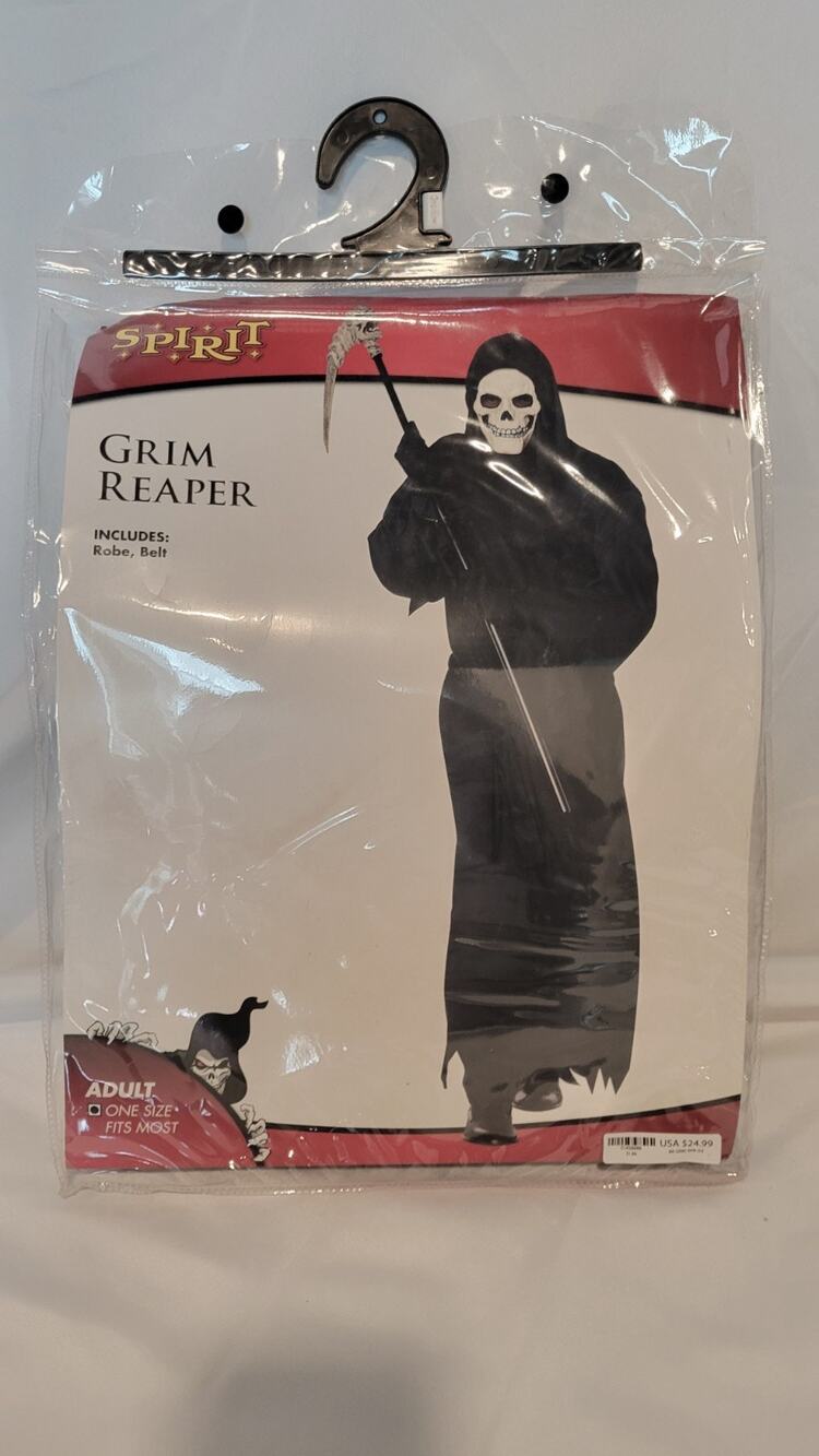 Spirit Halloween Grim Reaper Adult Costume One Size Robe Belt Used